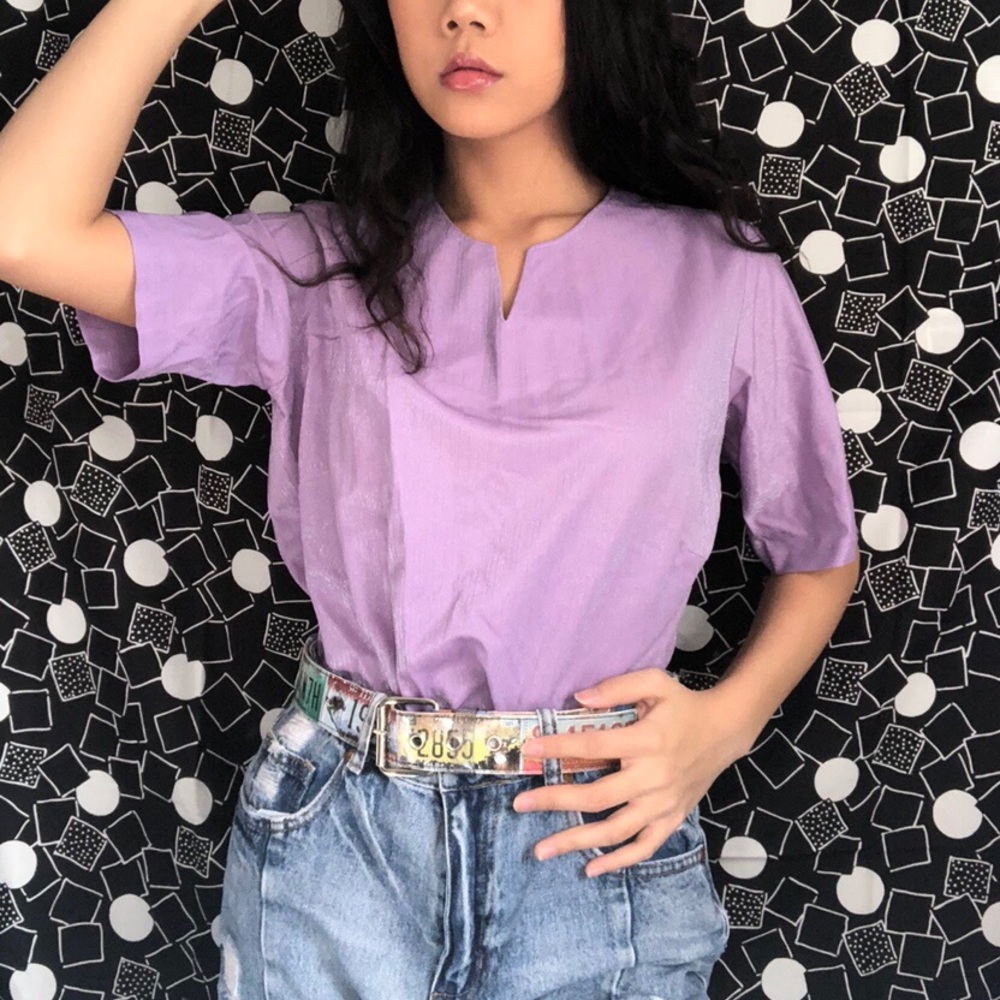 Glimmery purple top